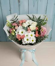 Букет цветов из:  Розы, Лизиантусы и Хризантемы #REPLACE_PRED# Ильинской
