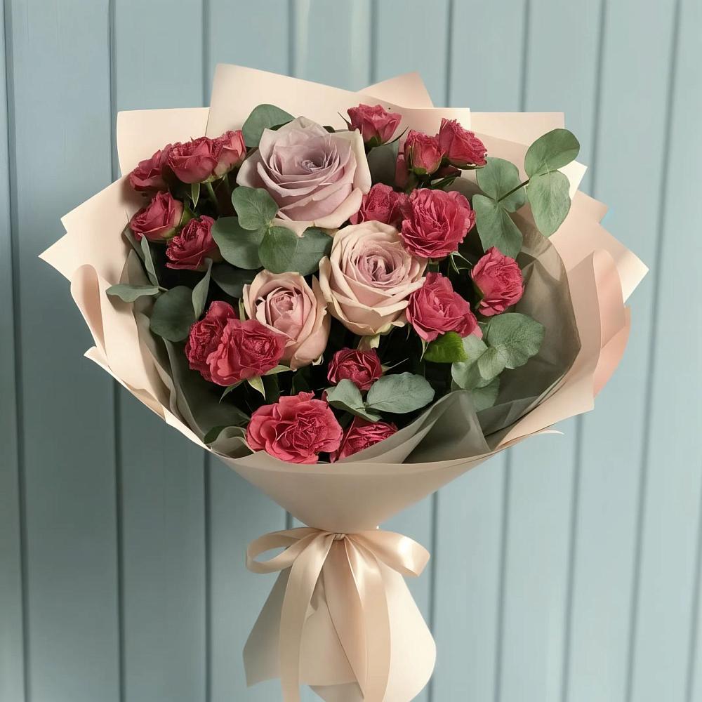 Букет цветов из: Гвоздики и Розы в Ильинской