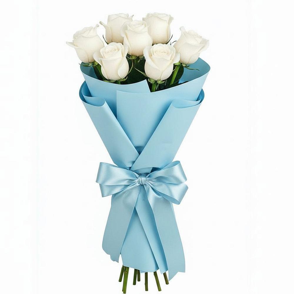 Букет 7 белых роз Проуд в Ильинской