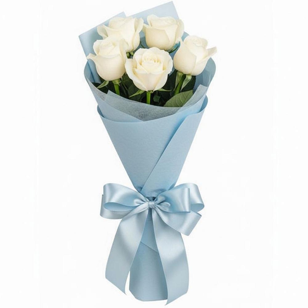 Букет 5 Белых роз Проуд в Ильинской