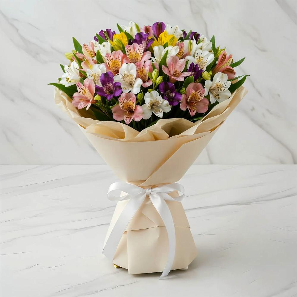 Букет цветов из: Альстромерии в Ильинской