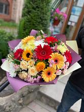 Букет цветов из:  Герберы, Ромашки, Хризантемы, Розы и Подсолнухи #REPLACE_PRED# Ильинской