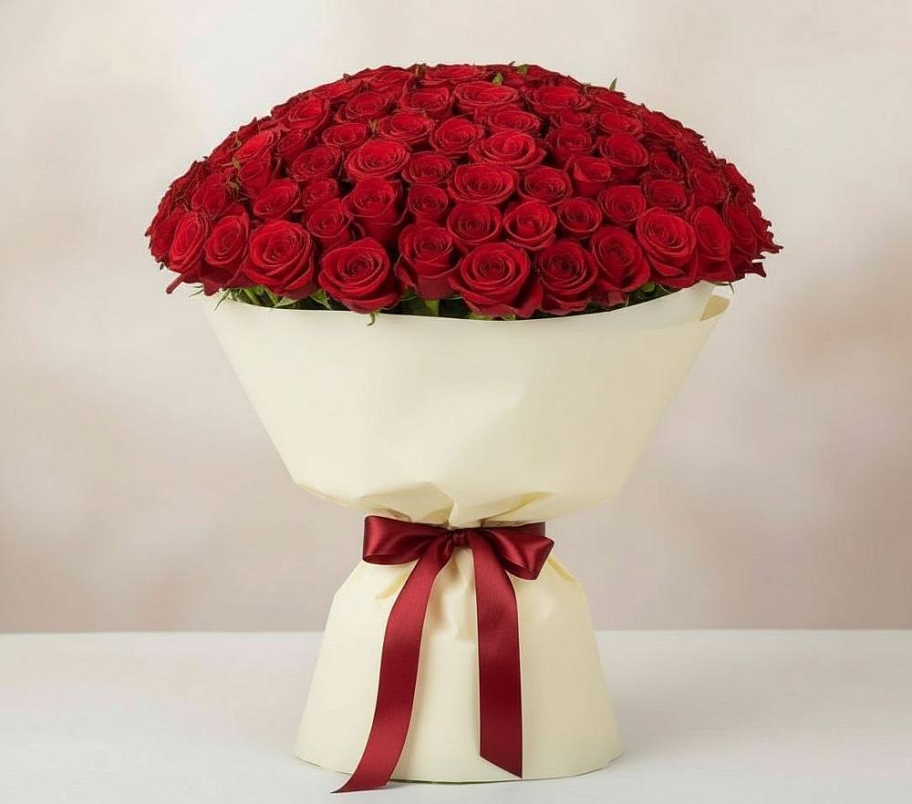 Букет 101 Красная роза Милано в Ильинской