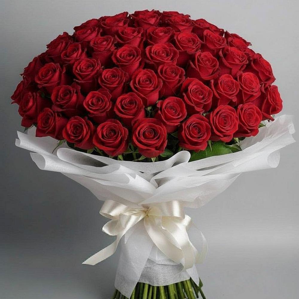 Букет 101 Красная роза Блэк Мэджик в Ильинской