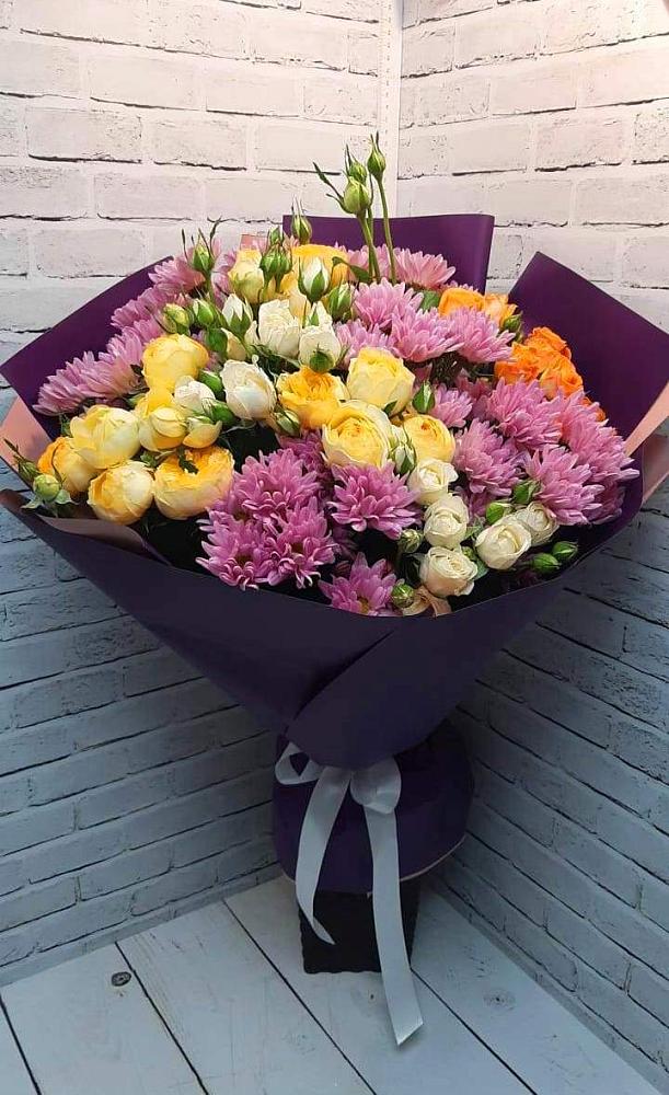 Букет цветов из: Хризантемы и Розы в Ильинской