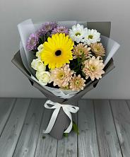 Букет цветов из:  Розы, Герберы и Хризантемы в Ильинской