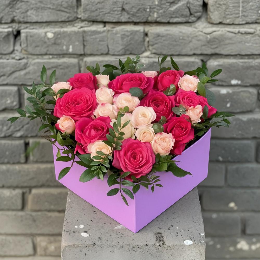 Цветочная композиция из Розы в коробке в Ильинской