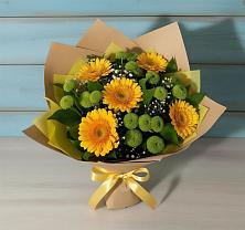 Букет цветов из:  Герберы и Хризантемы в Ильинской