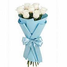 Букет 7 белых роз Проуд в Ильинской