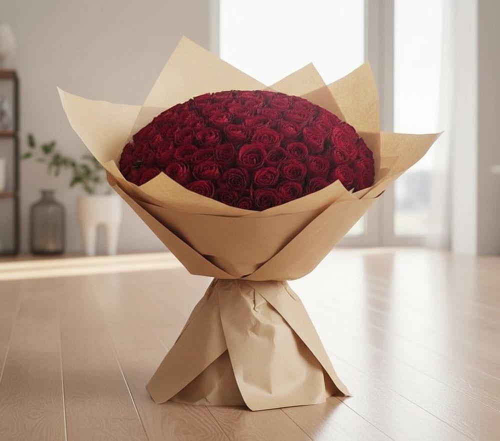 Букет 101 Красная роза в Ильинской