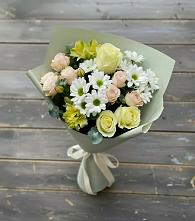 Букет цветов из:  Альстромерии, Розы и Хризантемы в Ильинской