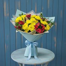 Букет цветов из:  Альстромерии и Хризантемы в Ильинской