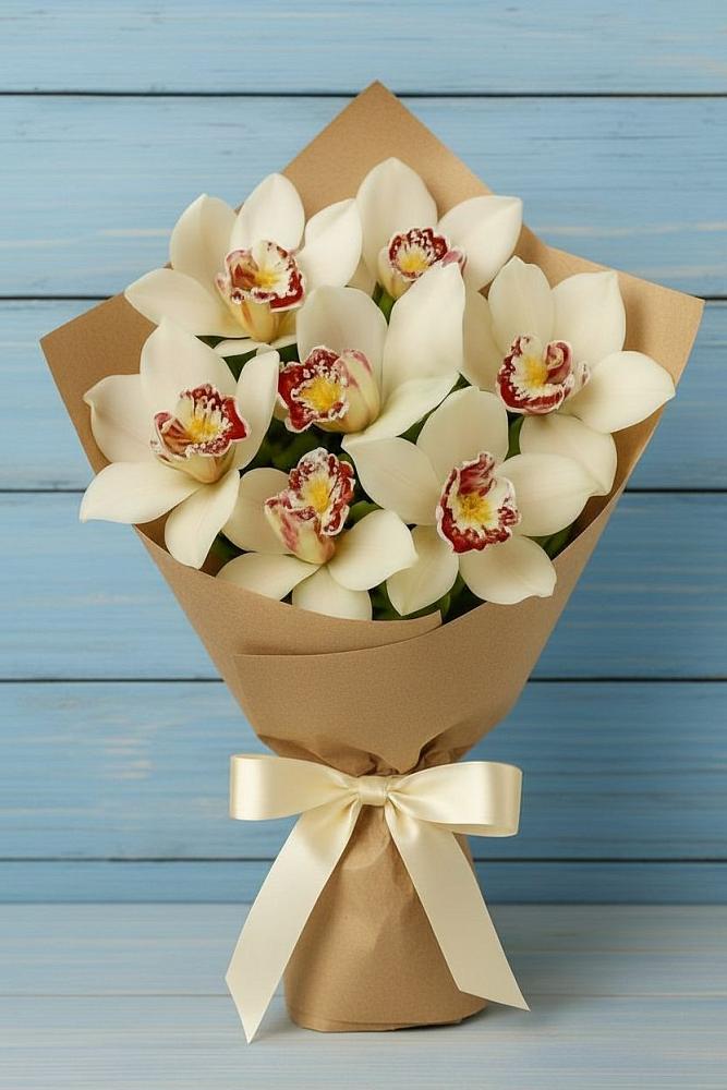 Букет цветов из: Орхидеи и Розы в Ильинской